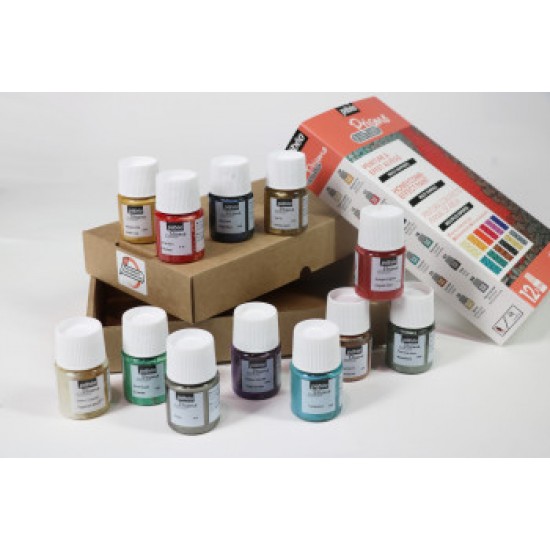 Pebeo Fantasy Prisme 12 X 20ml Paint Set Honeycomb Effect Craft Artist 757431